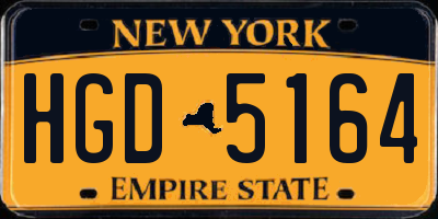 NY license plate HGD5164