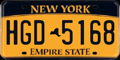 NY license plate HGD5168
