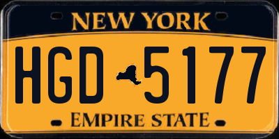 NY license plate HGD5177