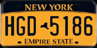 NY license plate HGD5186
