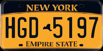 NY license plate HGD5197