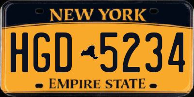 NY license plate HGD5234