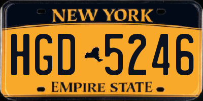 NY license plate HGD5246