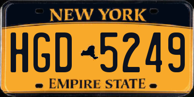 NY license plate HGD5249