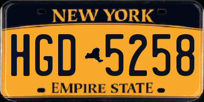 NY license plate HGD5258