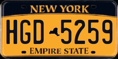 NY license plate HGD5259