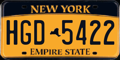 NY license plate HGD5422
