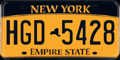 NY license plate HGD5428