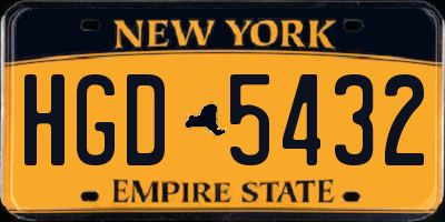 NY license plate HGD5432