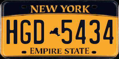 NY license plate HGD5434