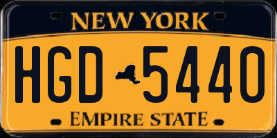 NY license plate HGD5440