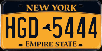 NY license plate HGD5444
