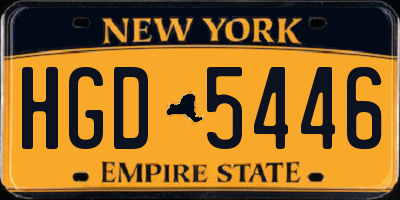NY license plate HGD5446