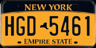NY license plate HGD5461