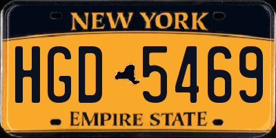 NY license plate HGD5469