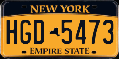NY license plate HGD5473