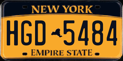 NY license plate HGD5484