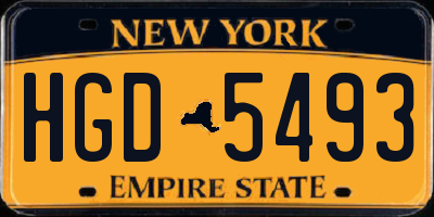 NY license plate HGD5493