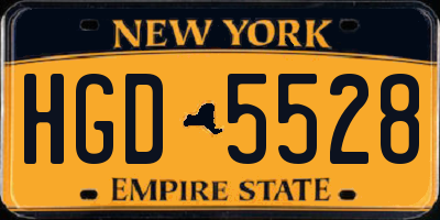 NY license plate HGD5528