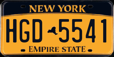 NY license plate HGD5541
