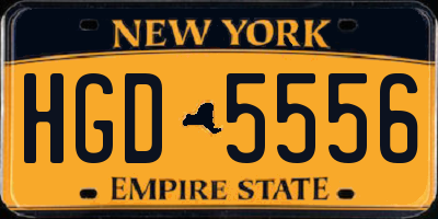 NY license plate HGD5556