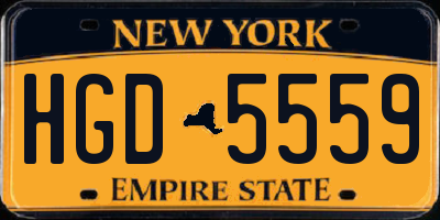 NY license plate HGD5559