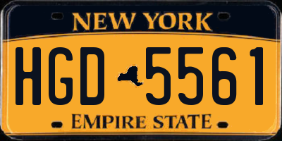 NY license plate HGD5561
