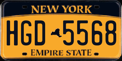 NY license plate HGD5568