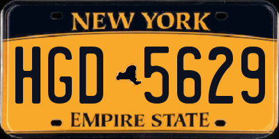 NY license plate HGD5629