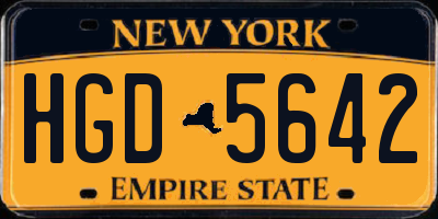 NY license plate HGD5642