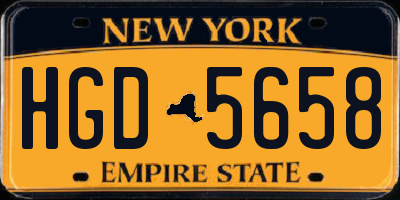 NY license plate HGD5658