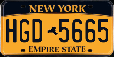 NY license plate HGD5665