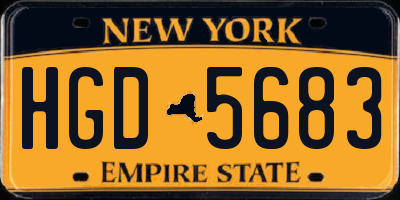 NY license plate HGD5683