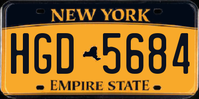 NY license plate HGD5684