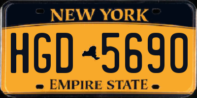NY license plate HGD5690
