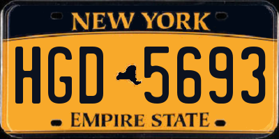NY license plate HGD5693