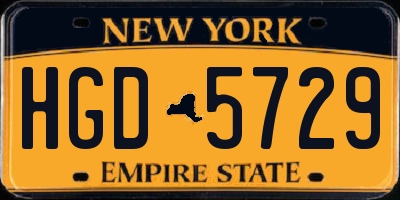 NY license plate HGD5729