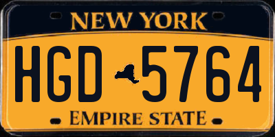 NY license plate HGD5764