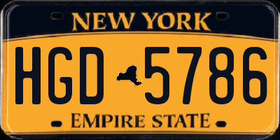 NY license plate HGD5786