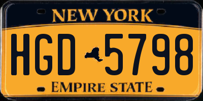 NY license plate HGD5798