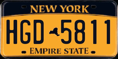 NY license plate HGD5811