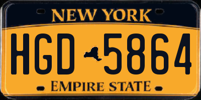 NY license plate HGD5864