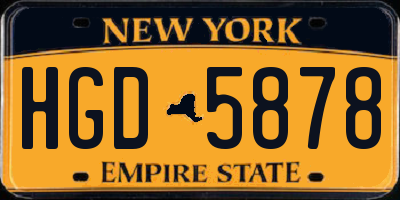 NY license plate HGD5878