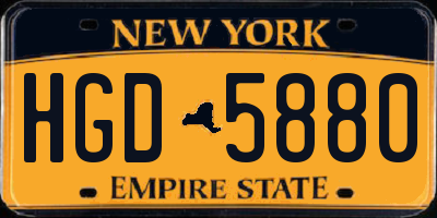 NY license plate HGD5880