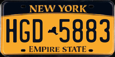 NY license plate HGD5883