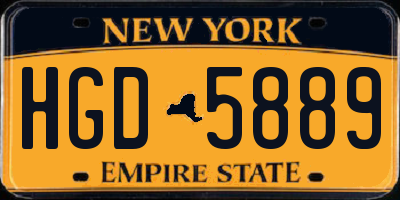 NY license plate HGD5889