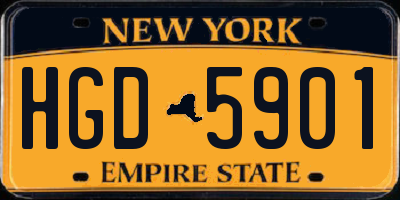 NY license plate HGD5901