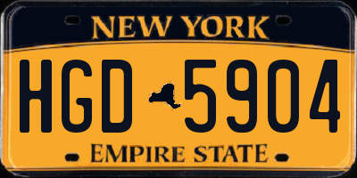 NY license plate HGD5904