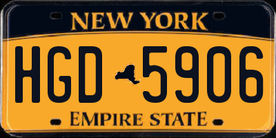 NY license plate HGD5906
