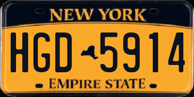 NY license plate HGD5914